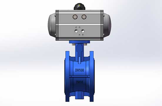 Pneumatic Operated Flange Butterfly Valv